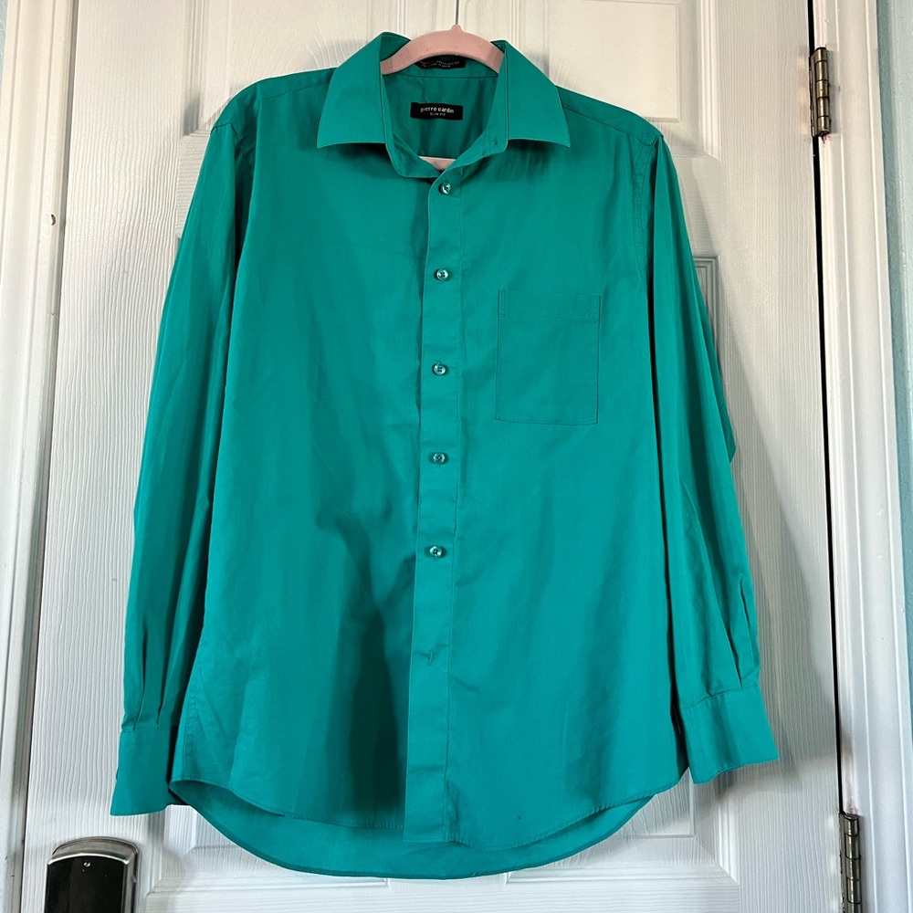 Mens Teal Colored Dress Shirt